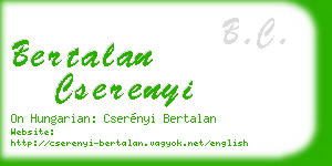 bertalan cserenyi business card